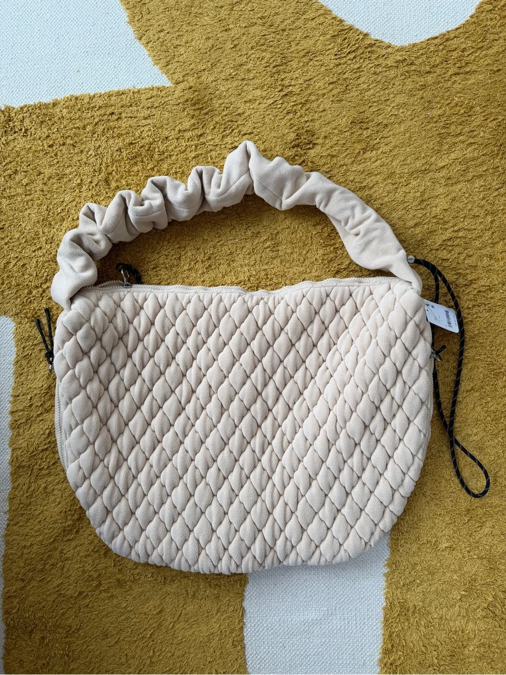 NWT Free People Pucker Up Fleece Carryall Bag Tan $100 MSRP